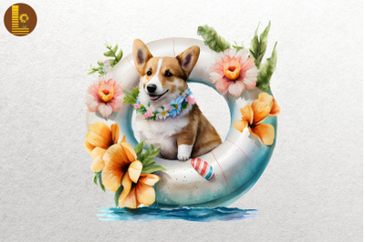 Cute Dog Summertime Watercolor 6