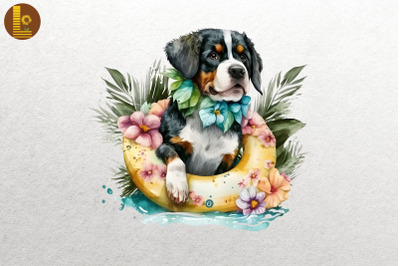 Cute Dog Summertime Watercolor 15