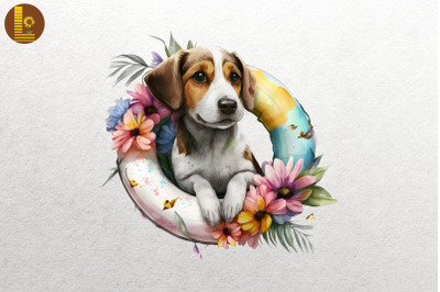 Cute Dog Summertime Watercolor 19