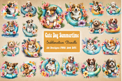 Watercolor Dog Summertime Bundle