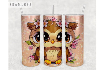 Baby Owl Tumbler Wrap, 20 Oz Skinny Tumbler Sublimation Design, PNG