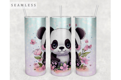 Baby Panda Tumbler Wrap, 20 Oz Skinny Tumbler Sublimation Design, PNG