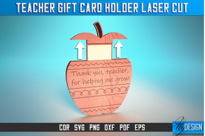 Teacher Gift Card Holder Laser Cut SVG | Teacher SVG | CNC Files