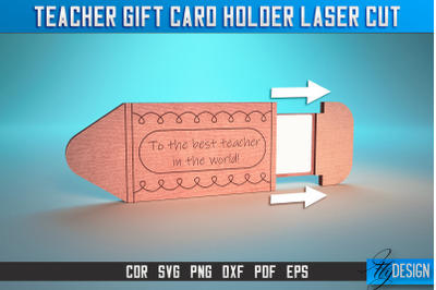 Teacher Gift Card Holder Laser Cut SVG | Teacher SVG | CNC Files