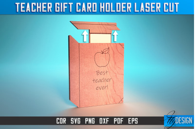 Teacher Gift Card Holder Laser Cut SVG | Teacher SVG | CNC Files