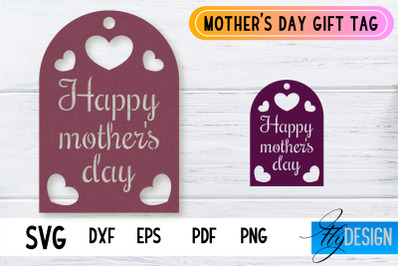 Mother&#039;s Day Gift Tag SVG Design | Mom SVG Design | Gift Tag SVG File