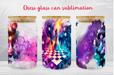 Chess glass can wrap Sport libbey glass can sublimation png