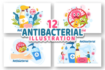 12 Antibacterial Vector Illustration