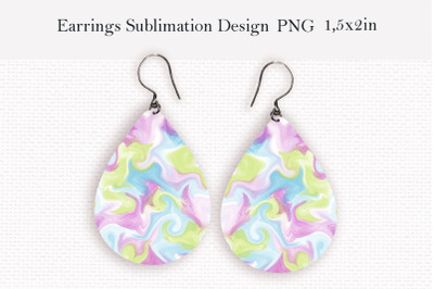 Candy swirls abstract teardrop earrings design png