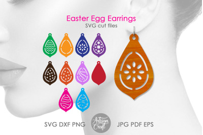 Easter earrings SVG, Easter egg earrings, teardrop earrings