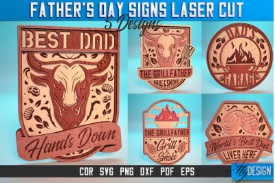 Fathers Day Signs Laser Cut SVG | Home SVG Design | CNC files