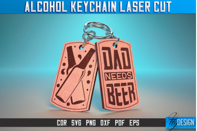 Alcohol Keychain Laser Cut SVG | Alcohol Laser Cut SVG Design | CNC