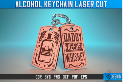 Alcohol Keychain Laser Cut SVG | Alcohol Laser Cut SVG Design | CNC