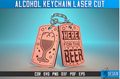 Alcohol Keychain Laser Cut SVG | Alcohol Laser Cut SVG Design | CNC