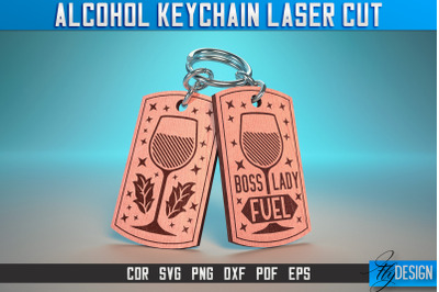 Alcohol Keychain Laser Cut SVG | Alcohol Laser Cut SVG Design | CNC