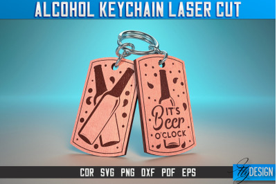 Alcohol Keychain Laser Cut SVG | Alcohol Laser Cut SVG Design | CNC