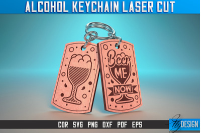 Alcohol Keychain Laser Cut SVG | Alcohol Laser Cut SVG Design | CNC