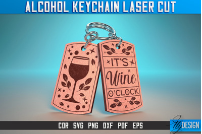 Alcohol Keychain Laser Cut SVG | Alcohol Laser Cut SVG Design | CNC