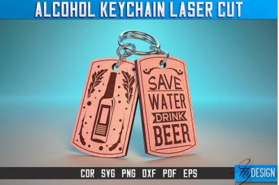 Alcohol Keychain Laser Cut SVG | Alcohol Laser Cut SVG Design | CNC