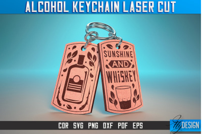 Alcohol Keychain Laser Cut SVG | Alcohol Laser Cut SVG Design | CNC