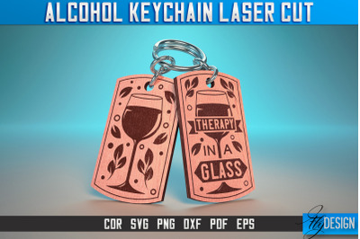 Alcohol Keychain Laser Cut SVG | Alcohol Laser Cut SVG Design | CNC