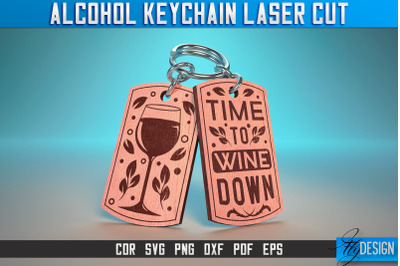 Alcohol Keychain Laser Cut SVG | Alcohol Laser Cut SVG Design | CNC