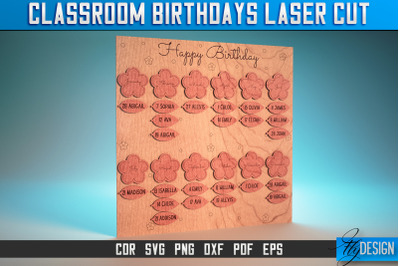 Classroom Birthdays Laser Cut SVG | Classroom Birthdays SVG | CNC File