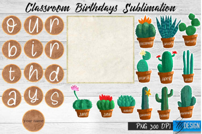 Classroom Birthdays Sublimation | Classroom Birthdays Design | PNG v.3