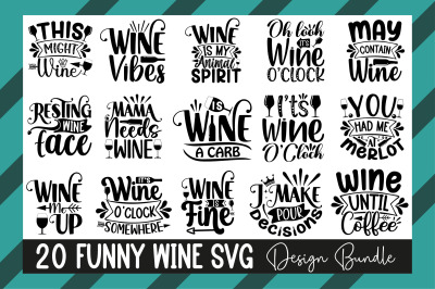 Funny Wine Svg Design Bundle