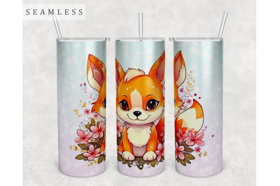 Baby Fox Tumbler Wrap, 20 Oz Skinny Tumbler Sublimation Design, PNG