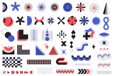 51 abstract geometric shapes &amp; graphic elements