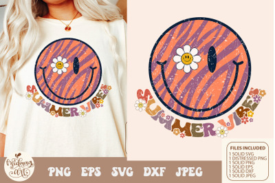 Retro summer vibes with daisy svg png sublimation