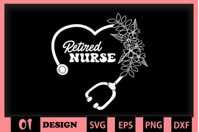 Retired Nurse Stethoscope Floral