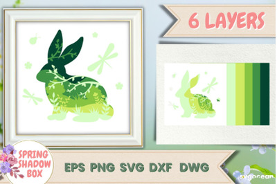 Shadow Box Rabbit | 3D Layered SVG | Lightbox