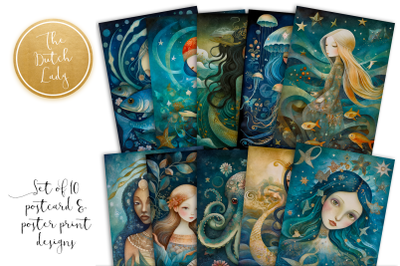 Ocean Sirens Postcard Art Prints