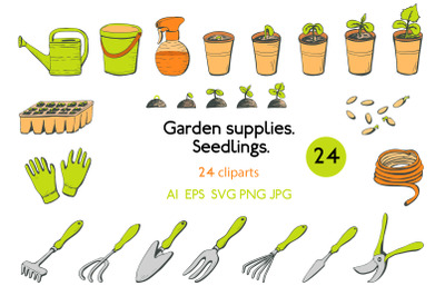 Garden supplies. Seedlings