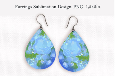 Waterly abstract teardrop earrings design png