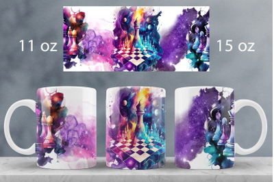 Chess mug wrap design Sport mug sublimation png