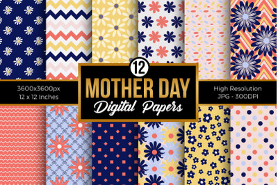 Mother&#039;s Day Floral Pattern Digital Papers