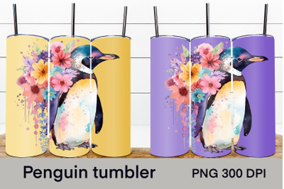Penguin flower tumbler | Animal tumbler sublimation