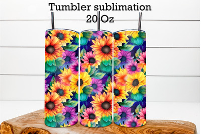 Sunflower tumbler wrap | Sunflower tumbler design