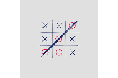 Tic tac toe game location. Criss cross and circles, classic paper scho