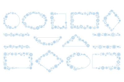 Christmas snowflakes borders and frames. Create snowflake framework, x