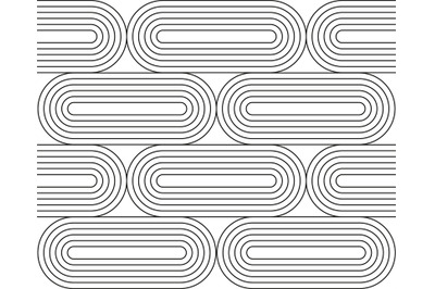 Arc and line semiarc trendy geometric seamless pattern. Contemporary a