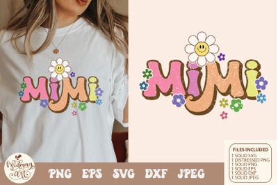 Retro mimi daisy svg png sublimation, distressed png sublimation