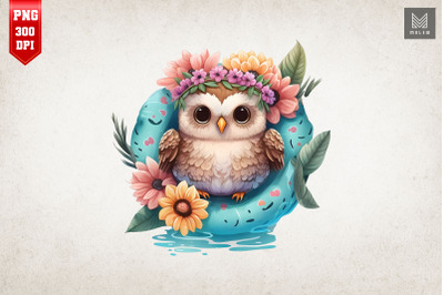 Cute Owl Summertime Watercolor 9