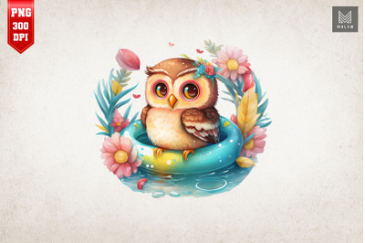 Cute Owl Summertime Watercolor 11