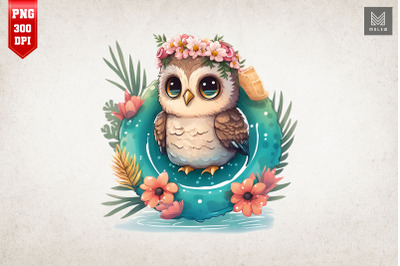 Cute Owl Summertime Watercolor 13