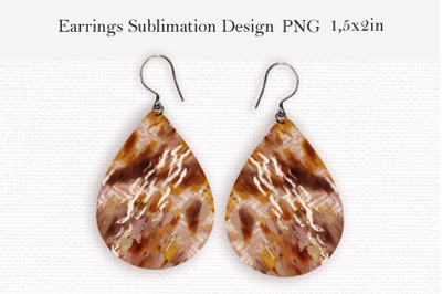 Abstract teardrop earrings design png