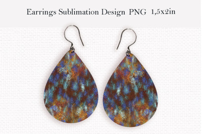 Textured abstract teardrop earrings design png